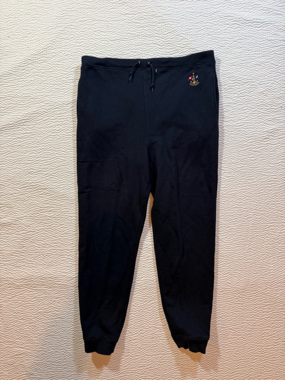 Lauren Ralph Lauren Sweatpants Mens Medium Dark Blue Jogger Fleece Drawstring